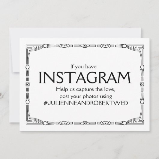 "Instagram Hashtag"アールデコスタイル結婚のサイン (正面)
