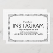 "Instagram Hashtag"アールデコスタイル結婚のサイン (正面/裏面)