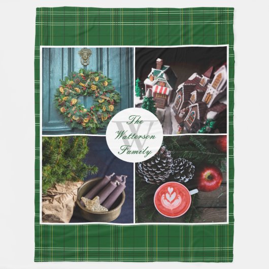 Instagram Hygge Cryssm Photo パーソナライズされた Grid フリースブランケット (正面)