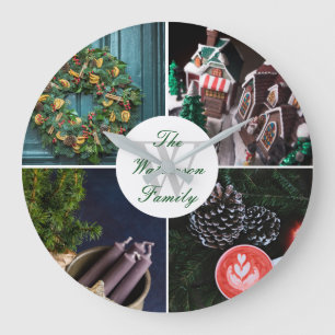 Instagram Hygge Cryssm Photo パーソナライズされた Grid ラージ壁時計