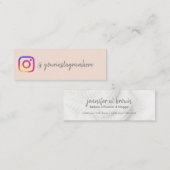 Instagram Influencerカスタムの写真ベージュの追加 スキニー名刺 (正面/裏面)