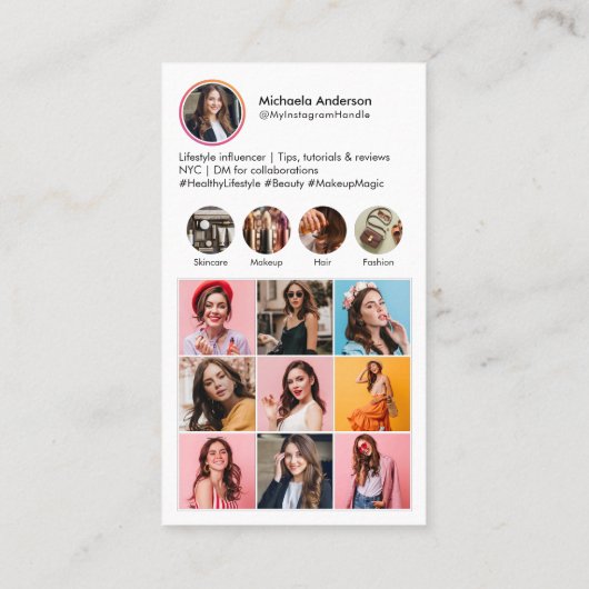 Instagram Influencer QRコード 名刺 (裏面)