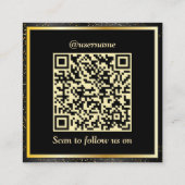 Instagram Influencer Vloggerフォトスタイル金ゴールド スクエア名刺 (裏面)