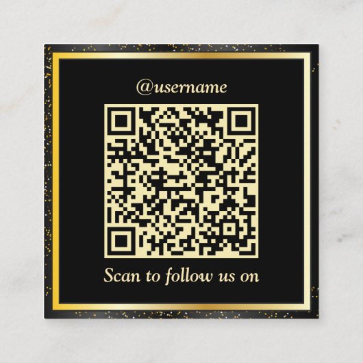 Instagram Influencer Vloggerフォトスタイル金ゴールド スクエア名刺 (裏面)