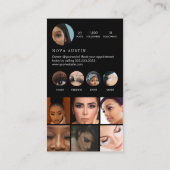 Instagram Lash TechホットピンクとブラックのQRコード 名刺 (裏面)