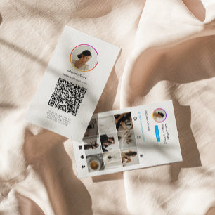 Instagram LighテーマQRコード10フォトグリッド 名刺