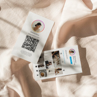 Instagram LighテーマQRコード10フォトグリッド 名刺