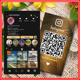 Instagram LUXURY ゴールド ブラック メタルQRコード 名刺