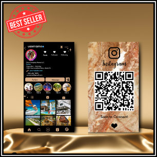 Instagram LUXURY 大理石QRコード 名刺