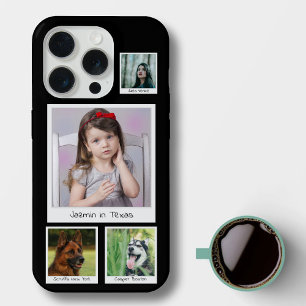 Instagram Memoriesコラージュ4枚の写真黒 iPhone 15 Proケース