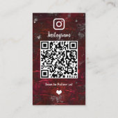 Instagram Metallic 素朴 Red QRコードソーシャルメディア 名刺 (裏面)