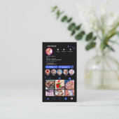 Instagram Nail Salon Blue | ソーシャルメディアQRコード 名刺 (スタンド正面)
