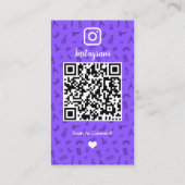 Instagram Nail Salon Purple | ソーシャルメディアQRコード 名刺 (裏面)
