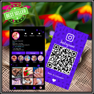 Instagram Nail Salon Violet ソーシャルメディアQRコード 名刺