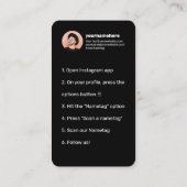 Instagram nametagフォトソーシャルモダンメディアトレンディー コーリングカード (裏面)