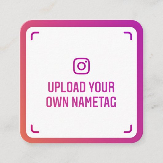 Instagram nametag写真ソーシャルメディモダンアトレンディー コーリングカード (正面)