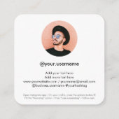 Instagram nametag写真ソーシャルメディモダンアトレンディー コーリングカード (裏面)