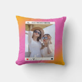 instagram photo友最高の達ピンク装飾用クッション クッション (正面)