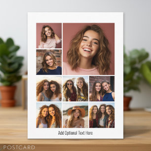 Instagram Photo Collageと9つの正方形の写真を白 ポストカード