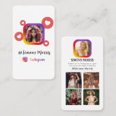 Instagram Photo Collageスクリプトモダンソーシャルメディア 名刺 (正面/裏面)