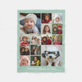 Instagram Photo Collage – 最大14枚の写真Mint フリースブランケット (正面)