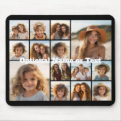 Instagram Photo Collage – 最大14枚の黒 マウスパッド (正面)