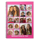 Instagram Photo Collage – 最大14枚ピンク ノートブック (正面)