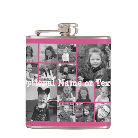 Instagram Photo Collage – 最大14枚ピンク フラスク (正面)