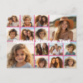 Instagram Photo Collage – 最大14枚ピンク ポストカード (正面)