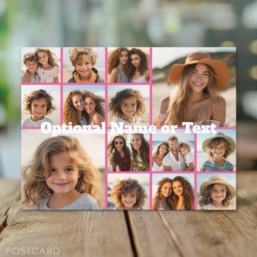Instagram Photo Collage – 最大14枚ピンク ポストカード