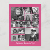 Instagram Photo Collage – 最大14枚ピンク ポストカード (正面)