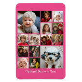 Instagram Photo Collage – 最大14枚ピンク マグネット (縦)