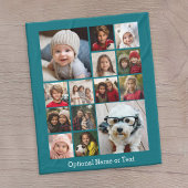 Instagram Photo Collage – 最大14枚ブルー フリースブランケット