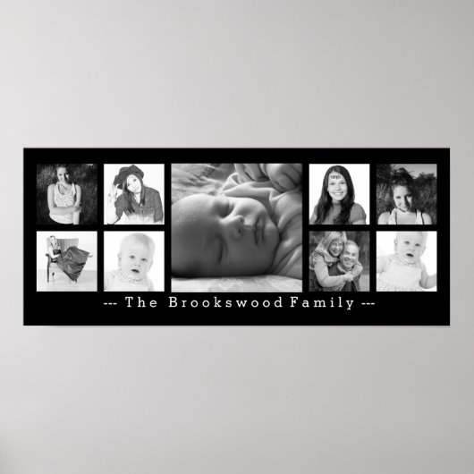 Instagram Photo Collage 9写真とカスタム文字 ポスター (正面)