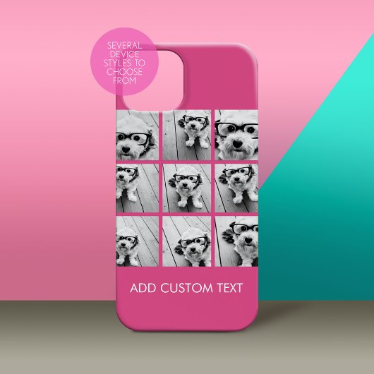 Instagram Photo Collage PINK 9枚の正方形の写真 Case-Mate iPhoneケース