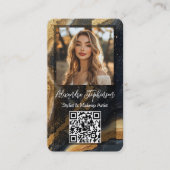 Instagram Photo Collage Social Media Black Gold 名刺 (正面)