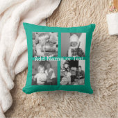 Instagram Photo Collage with 4写真-エメラルド クッション (ブランケット)