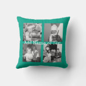 Instagram Photo Collage with 4写真-エメラルド クッション (裏面)