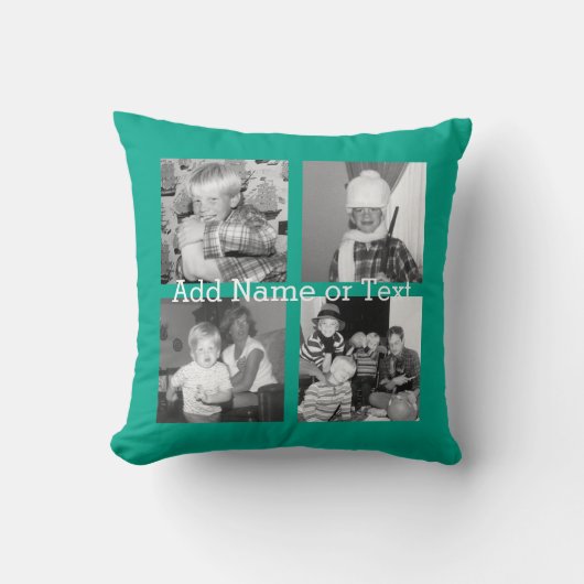 Instagram Photo Collage with 4写真-エメラルド クッション (正面)