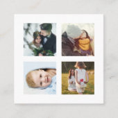 Instagram Photo Gridフォトグラファーモダン・シック スクエア名刺 (正面)