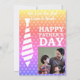 Instagram Photo Tie Dots ファンキー Faters Day Card 招待状