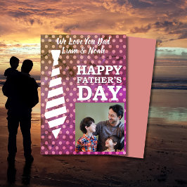 Instagram Photo Tie Dots モダン Faters Day Card 招待状