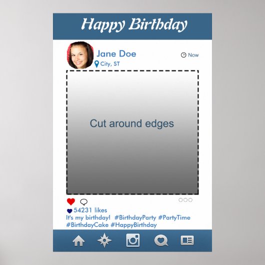 Instagram PhotoBoothパーティープロップフレーム誕生日 ポスター (正面)