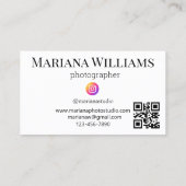 instagram photographer 8写真qrコーミニマルド 名刺 (裏面)