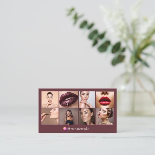 instagram photographer 8写真qr code brown 名刺 (スタンド正面)