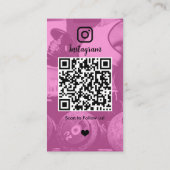 Instagram Pink & Blackパーソナルフィットネストレーナー 名刺 (裏面)