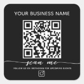 Instagram QRコードおよびカスタム文字 スクエアシール (正面)