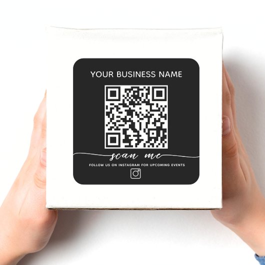 Instagram QRコードおよびカスタム文字 スクエアシール