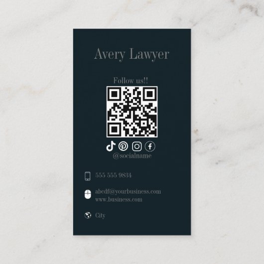 Instagram Qrコードソーシャルメディアのアイコン 名刺 (裏面)