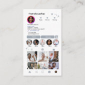 Instagram QRコードソーシャルメディアほこりっぽいブルー 名刺 (正面)